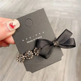 Daiiibabyyy  1/2 Pcs Ladies' Hair Clips Korean Bow Rhinestone Sweet Elegant Gentle Hair Pin Headwear Kawaii High-quality Hair Accessories