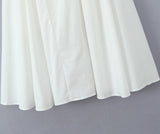 Daiiibabyyy  Sexy White Slash Collar Backless Midi Long Strapless Dress Women Pleated Folded Low Waist Pleated Ruched Hem Swing Party Robe
