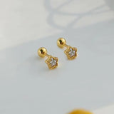 Daiiibabyyy  Mini Colorful Heart Ear Cartilage Piercing Lobe Stud Earring for Women Y2k Accessories Tragus Rook Helix Flat Ear Jewelry KAE312