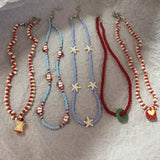 Daiiibabyyy  Bohemian Handmade Beaded Choker Necklace Adjustable Colorful Seashell Surfer Necklaces Beach Crystal Charms for Jewelry Making