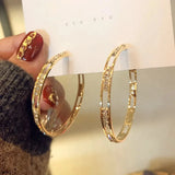 Daiiibabyyy  New Trendy Silver Color Big Circle Hoop Earrings for Women Exaggerated Metal Geometric Smooth Round Earrings Jewelry Gift