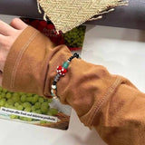 DAIIIBABYYY  -  Mushroom Bead Bracelet for Women Natural Healing Crystal Jewelry Bohemian Style Elastic Wristband