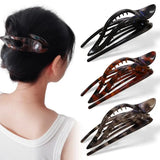 Daiiibabyyy  New Fashion Acrylic Duckbill Hair Claw Barrettes Leopard Printed Hair Clips Hair Accessories for Women Hairpin Ponytail Headwear