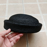 Daiiibabyyy  Fashion Summer Flat Beret Straw Hat Women's Sun Hat Circle Concave Top Beach Hat Church Derby Party