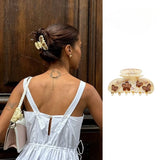 Daiiibabyyy  Blue Butterfly Hair Claw Clips for Women Medium Acrylic Jaw Clips Romantic Floral Moon Rhinestone Hair Accessories Elegant Gift