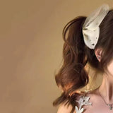 Daiiibabyyy  Fashion Mesh Tulle Butterfly Grab Clip Elegant Decorative Hair Claw White Crystal Hairclip Women's Back of Head Clamp Headwear