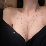 DAIIIBABYYY  -  New Summer Sexy Chest Chain Bra Bikini Metal Body Chain Jewelry for Women Beach Harness Crystal Body Chain Decoration Jewelry