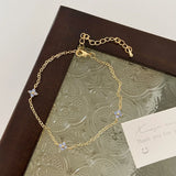 DAIIIBABYYY  -  Fashion Elegant Zircon Flowers Bracelet For Women Girls Charm Gold Silver Color Leaf Chian Bracelet Jewelry Gift