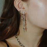DAIIIBABYYY  - Fashion Y2k Barbed Wire Earrings For Teenagers Women Goth Grunge Punk Dangly Earrings Awn Star Jewelry Gift