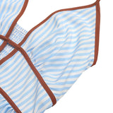 Daiiibabyyy  Women Deep V Neck Color Blocked Striped Vacation Dress Summer Backless Sleeveless Hanging Neck Beach Straps Leisure Long Skirt