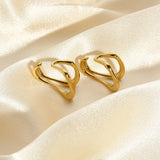 DAIIIBABYYY  -  INS Trendy Plated Stainless Steel Geometric Ear Clips Cuff Statement Golden Metal Non Piercing Ear Clip Jewelry Gift