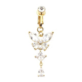 DAIIIBABYYY  -  1PC Fake Belly Button Ring Fake Belly Piercing Crown Clip On Umbilical Non Navel Fake Pircing Butterfly Cartilage Earring Clip