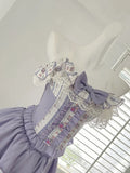 DAIIIBABYYY  -  Summer Women Sweet Gyaru Ballet Core Rave Birthday 2000s Aesthetic Outfits 2 Piece Set Lace Crop Top + Mini Elastic Waist Skirt