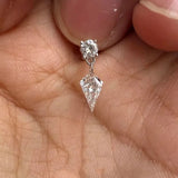 Daiiibabyyy  Tiny Sparkling Water Drop Rhombus Zircon Stud Earrings Men and Women Cool Earbone Nails Fashion Jewelry