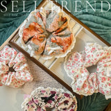 DAIIIBABYYY  -  French Fashion Floral Lace Velet Hair Scrunchies for Girls and Women Handmade Hair Loop