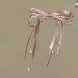 Daiiibabyyy  1PC Lily Of The Valley Tassel Ribbon Barrettes, Elegant Fairy Hair Accessories For Wedding Party Daily Women Girls