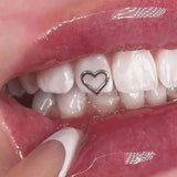 Daiiibabyyy  Hollowed-Out Heart-Shaped Gold Teeth Jewelry, Trendy Dental Accessory, Christmas Bestseller, Hip-Hop Dental Braces