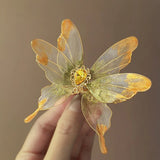 Daiiibabyyy  1PC Butterfly Dream Super Fairy New Chinese Retro Heat Shrink Butterfly Hair Clip Niche Design Temperament Hanfu Side Clip