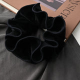 DAIIIBABYYY  -  Fashion Winter Headwear Black Velet curled edge Scrunchies for Hair Lady Elegant Hair Ties Elastic Hair  Bands Hair Accessories