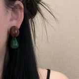 Daiiibabyyy  Women Resin Circle Earrings Fashion Elegant Jewelry Trendy Delicate Party Accessories Exaggerate