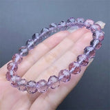DAIIIBABYYY  -  8MM Natural Amethyst Facet Bracelet Handmade Crystal Quartz Jewelry Stretch Bangle Children Birthday Gift 1PCS