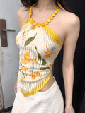 DAIIIBABYYY  -  Summer Trend Sexy Irregular O-neck Sleeveless Camisole Female Fashionable Slim Printing Halter Crop Top Women Clothes T-Shirts