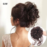 Daiiibabyyy  Synthetic Hair Bun Chignon Messy Curly Hair Band Elastic Scrunchy False Hair Pieces For Women Hairpins Black Brown