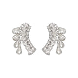 Daiiibabyyy  2Pcs/Set Shiny Water Drop Zircon Tassel Ear Clip Earrings for Women Exquisite Piercing Ear Cuff Earrings Wedding Jewelry Gift