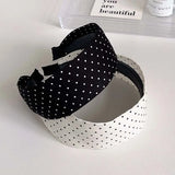 Daiiibabyyy  Wide edge black and white polka dot headband women's 2025 new pressure hair wash face hairhoop fashion headband hair accessories