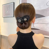 DAIIIBABYYY  -  Magic Twisted Hair Style Hair Band Women Net Yarn Bow Black Donuts Bud Head Band Headband Korean Fashion Simple Hair Accessories