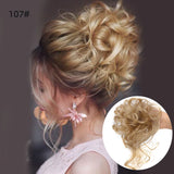 Daiiibabyyy  Synthetic Hair Bun Chignon Messy Curly Hair Band Elastic Scrunchy False Hair Pieces For Women Hairpins Black Brown
