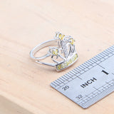 Daiiibabyyy Yellow Zircon Bridal Jewelry Sets 925 Silver For Women Wedding Earrings Rings Pendant Necklace