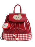 Daiiibabyyy  Cartoon Apple Mochilas Mujer Cute Teenage Girls Mochila New Trendy Bag All-match Shopper Bolsas Contrast Plaid Backpack