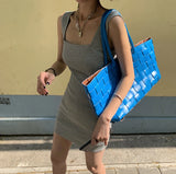 DAIIIBABYYY  -  Sexy Black Mini Dress Women Streetwear Square Collar Sundress Korean White Bodycon One Pieces Dresses Summer Vestidos New