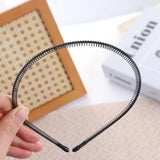 Daiiibabyyy  Creative Cross Wave Shape Headband Spring Shape Double Layer Thin Metal Hair Hoop Elastic Headwear Men Hair Bands Wash Face