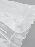 Daiiibabyyy  Women Sexy Stain Ruffled Strap Top Lady Chic Lace Up See Though Thin Short Shirt New Summer Vacation Daily Street Blouse