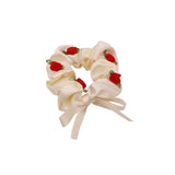 DAIIIBABYYY  -  Korean Romantic Red Rose Scrunchies White Black Oversized Hair Ribbons College Student Girls Fairy Elastic Hair Bands Simple Gum