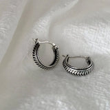 Daiiibabyyy  Silver Color Irregular Hollow Grid Hoop Earrings for Women Geometric Creative Punk Earring Party Jewelry Gift