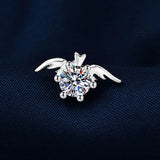 Daiiibabyyy Silver Color Imitation Moissanite Earring for Women Girl Engageme Gift Angel Wing Vintage Classic Jewelry Dropshipping