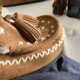 Daiiibabyyy  New Women's Winter Shoes Bohemian Style Plush Warm Casual Shoes for Woman Fashion Baotou Mule Shoe Designer Shoes Zapatos Mujer