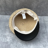 Daiiibabyyy  Summer Straw Cap PU Leather Women's Newsboy Cap Beret Hat Sun Cap Visor Travel Beach Hat