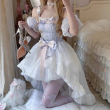 DAIIIBABYYY  -  Dai Lu Purple Princess Dress With Hair Clip Ribbon No Ribbon Super Immortal Wearing Princess Skirt Trail Adult Fairy Dress