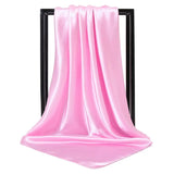 DAIIIBABYYY  -  Imitation Silk Scarf Pure color Women Satin Square Hijab Scarfs For Ladies Luxury Shawl 90*90 Bandana Large Hair Head Scarf