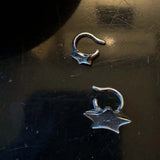 Daiiibabyyy  Fashion Silver Color Star Ear Clip for Women Simple Metal Geometric Star Ear Bone Clip Earrings Party Jewelry