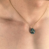 Daiiibabyyy  Natural Stone Inlaid With Gold Charm Pendants Summer coolness Necklace Stainless Steel Clavicle Chain Cool Fashion  Jewelry Gift