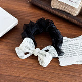 DAIIIBABYYY  -  Korean New Fashion Hollow Acetate Bow Scrunchie Simple High-Grade High Ponytail Hair Band Hair Rope For Woman Girls