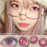 Daiiibabyyy  1 Pair Cosmetic Color Lens Korea Cosplay Big Eyes Contact Lens Diameter Large Pink Lens