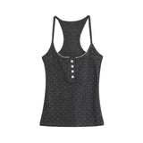DAIIIBABYYY  -  Hot Girl Pure Lust Style Silvered Polka Dot Camisole + Summer High Waist Wrapped Hip Anti-exposure Short Culottes Two-piece Set