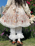 Daiiibabyyy  Winter Autumn Spring White Pink Lace Lolita Fleece Cosplay Pants Loose Inner Wear Long Plus Pumpkin Base Lantern Pants