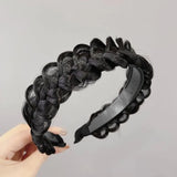 Daiiibabyyy Fashion Fishbone Braid Lazy Wig Twist Hair Bands for Women Luxury Designer Non-slip Braided Wigs Headband Hair Accessories